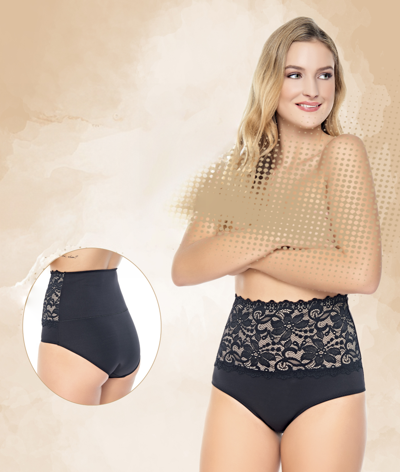 0245-7.png Chilot corset modelator cu dantelă - Belinay 0245 - imagine 1