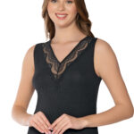 Maiou cu dantelă din material reiat – Belinay 6503