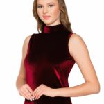 Bluză pe gât din catifea - Belinay 8030