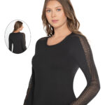 Bluză cu dantelă cu mânecă lungă – Belinay 8545